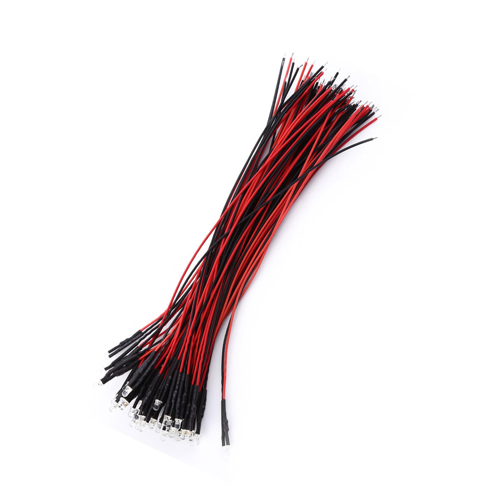 50pcs Super Bright PreWired Diodes Water Clear LED Light Emitting Diodes Water Clear LED Diodes White Red Blue Green Light PreWired Diffused LED Diodes Light Low Power (3mm)