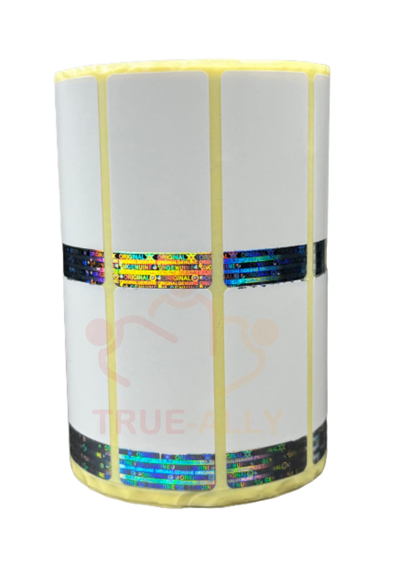 True-Ally 50x38 Holographic Chromo Barcode Label - 2 x 1.5 inch - 50mm x 38mm - 2 Ups - 2000 Labels/Roll - Genuine Original Siver Hologram Barcode Sticker (1 Roll Per Pack (2000 Labels))