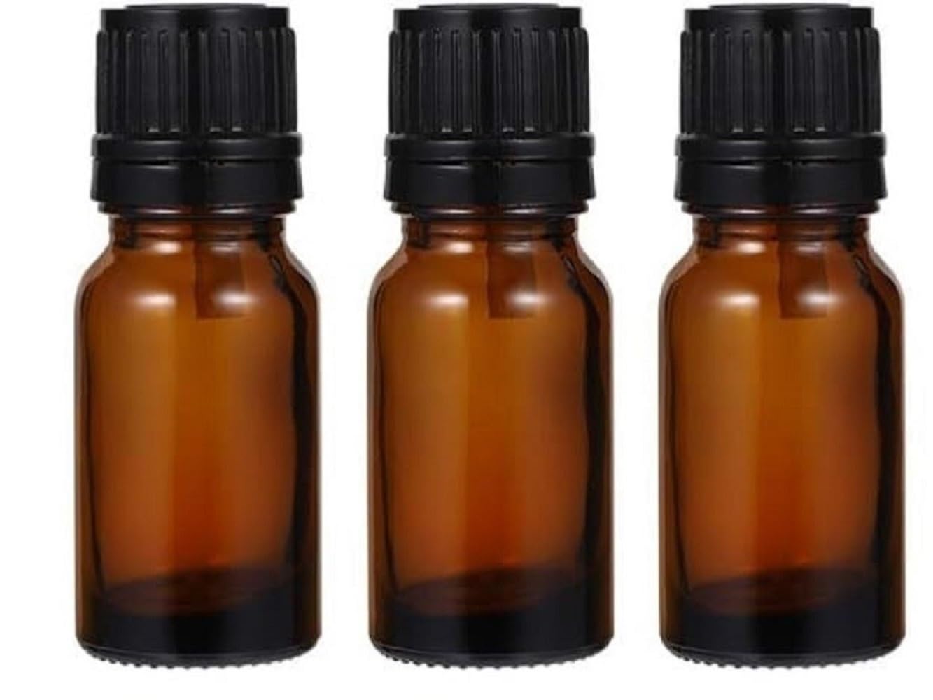 15 ml Amber Round Empty Glass Bottle with Euro Dropper and Black Cap (Pack Of 3), Refillable, Reusable for Essential Oils, Blends, Diy Perfumes, Homeopathy, Medicine