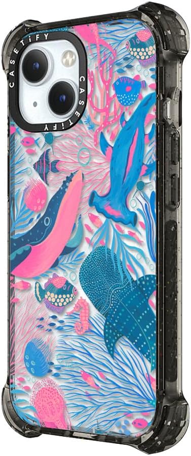 CASETiFY Bounce Case for iPhone 15 Plus [6X Military Grade Drop Tested / 21.3ft Drop Protection/Compatible with Magsafe] - Under The Sea - Clear Black - Image 6