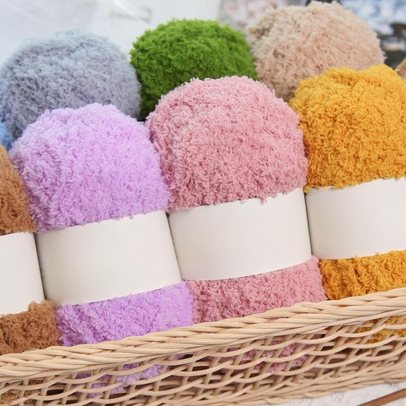 10/20/30 Rotoli 50g Filato a Pelo Corto, Morbido e soffice, per Lavorare a Maglia a Mano, per Sciarpe, Cappelli, Guanti e Coperte all'Uncinetto Fai da Te