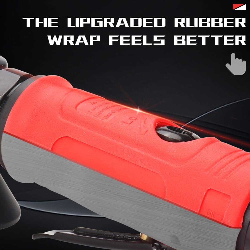 SI FANG 2 Inch Pneumatic Mini Angle Grinder Air Cut Off Tool With 6Pcs Grinding Wheels Felt Polishing Disc Kit,Lightweight Right Angle Grinders Air Tools,15000RPM (Upgraded Version)