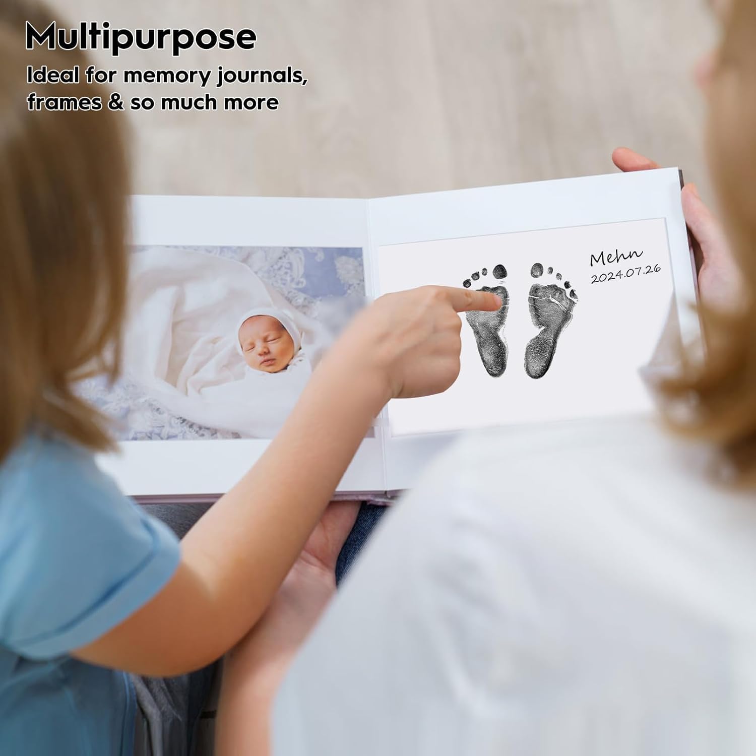 TATUNER Baby Hand and Footprint Kit Inkless - Mess Free Ink Pad, Paw Print Kit for Dogs and Cats, Safe Clean Touch Ink Pads for Newborn Handprints — view 6