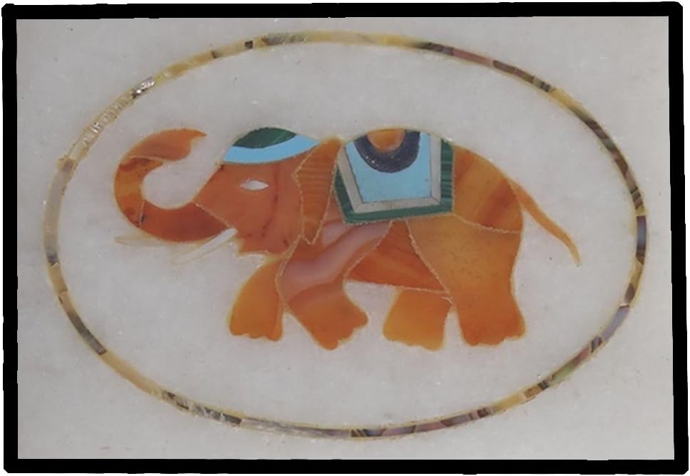 Marble Dining Center Table Top Semi Precious Stone Inlay Handmade Home Decor