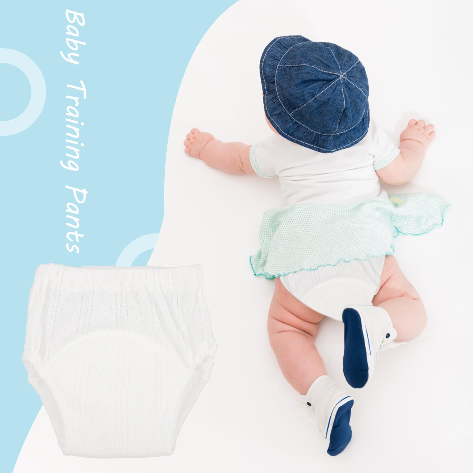 Pantalones de Entrenamiento Blanco de Algodón 5 Piezas para Bebés