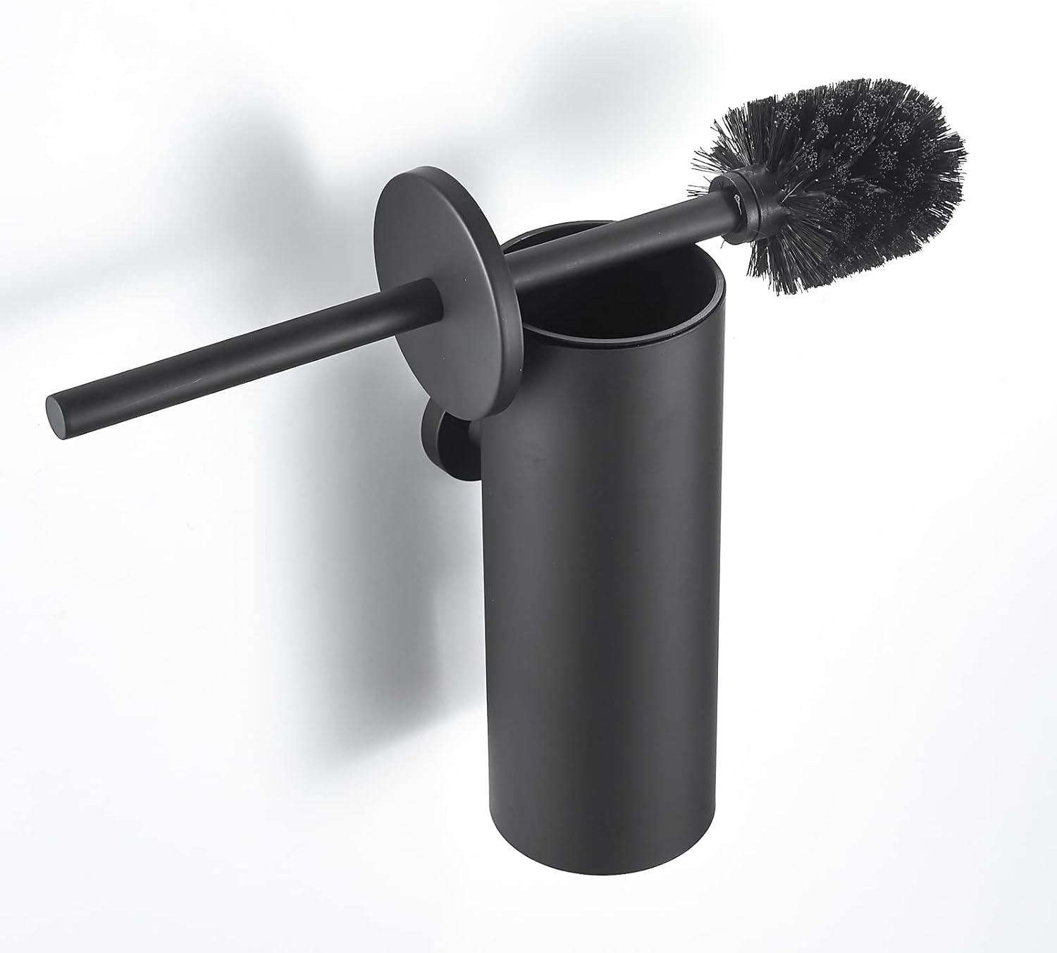 Escobilla de inodoro y soporte, cepillo de inodoro de acero inoxidable con cerdas duraderas para fregar, diseño a prueba de salpicaduras para una limpieza eficiente del baño