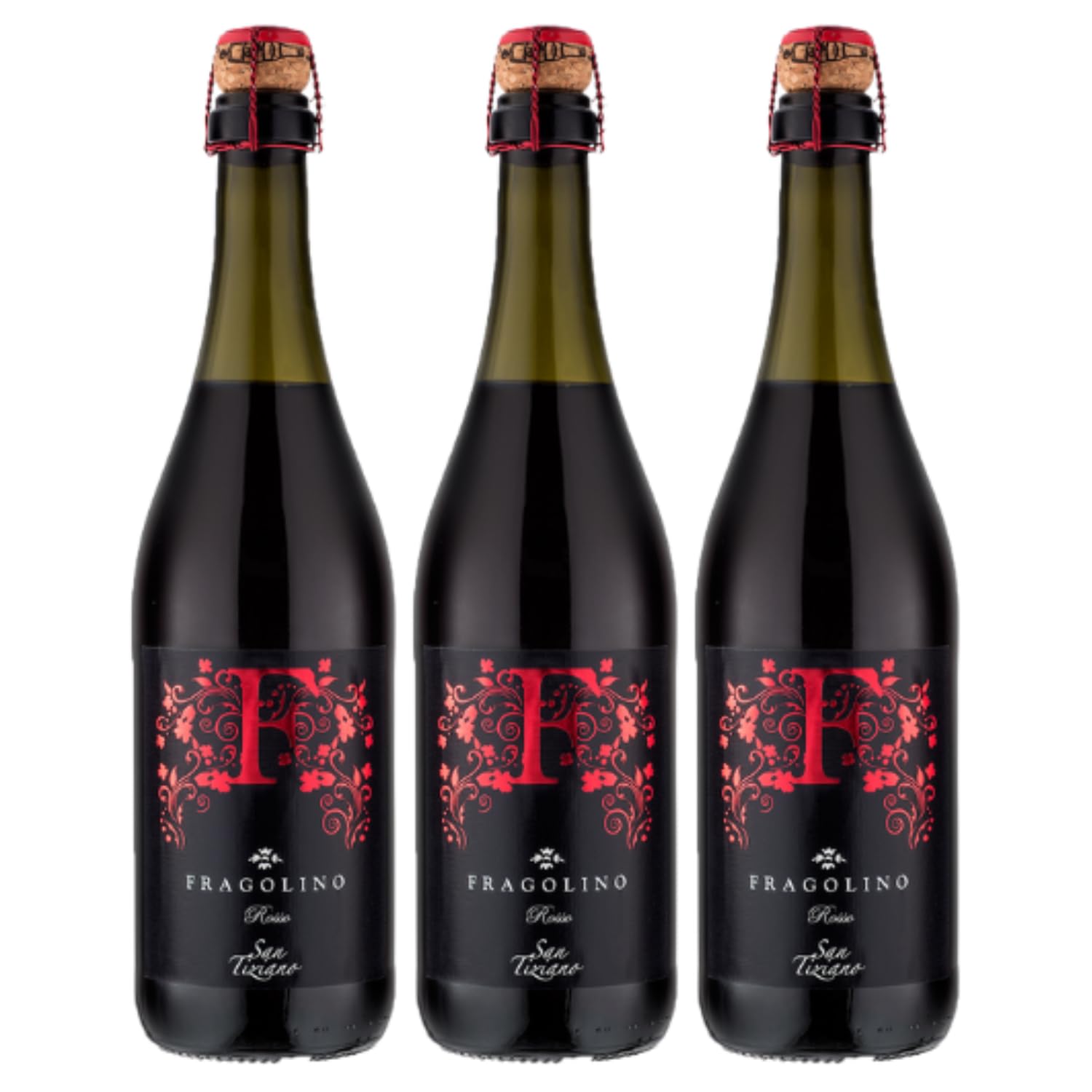 Tombacco - Fragolino Rosso San Tiziano Tombacco Schaumwein Italien rot lieblich inkl. FeinWert E-Book (3 x 0,75l)
