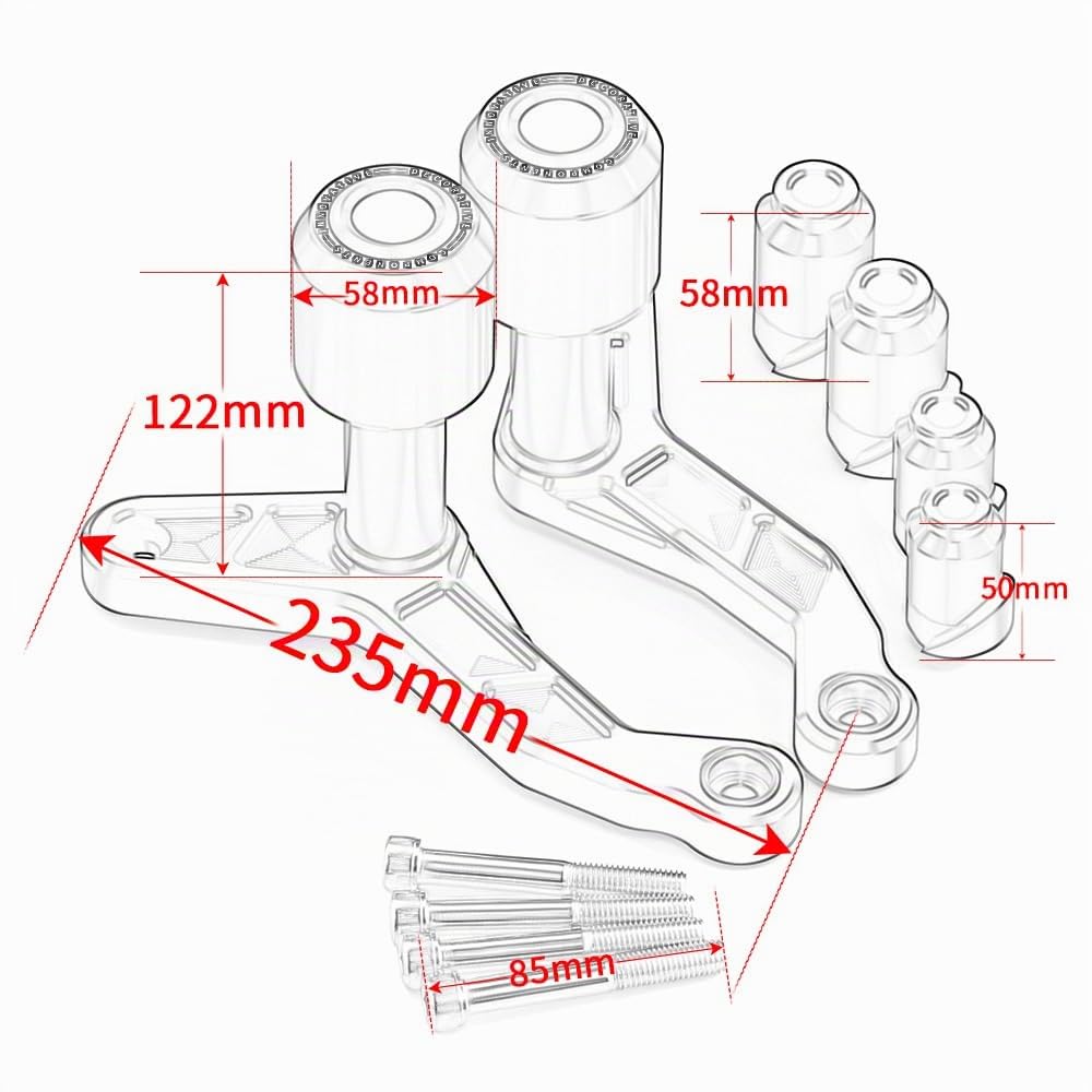 Modeer Motorrad Sturzpads Kompatibel mit K.T.M 1290 Super Duke R/RR 2020 2021 2022 2023 Rahmen Slider Sturzschutz superduke 1290 r/rr zubehör (orange)