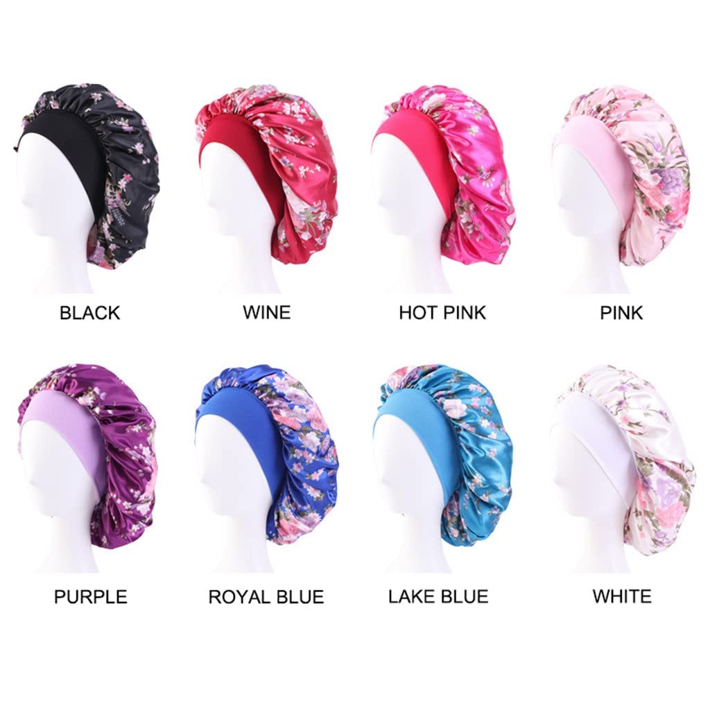HODAGES 36cm Hair Styling Cap Ajustar Satinado Sólido Cuidado del Cabello Mujeres Night Sleep Hat Silk Head Wrap (Color : E, Size : One Size) (G One Size)