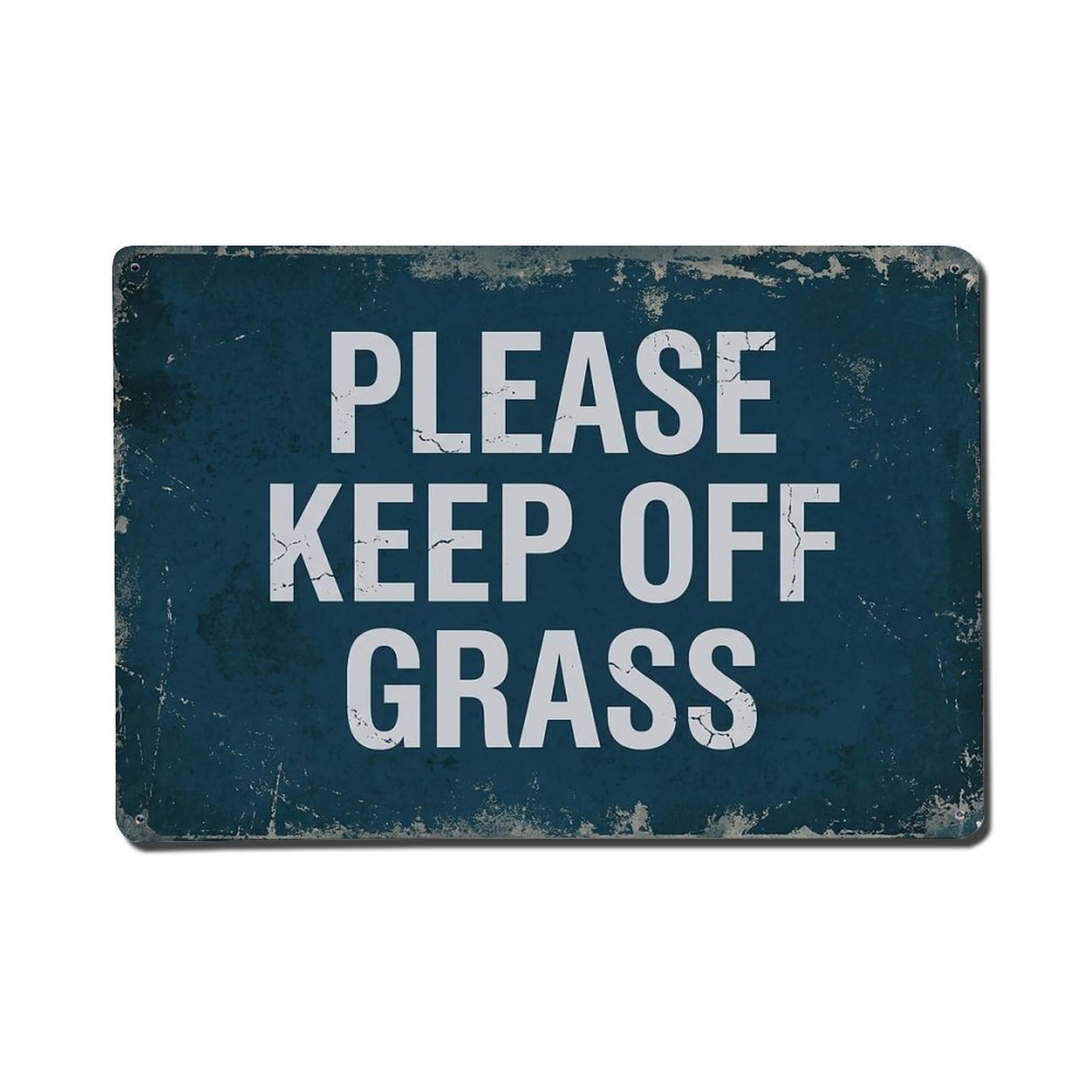 Vintage Please Keep Off Grass Metal Tin Sign Plaque Wall Decor for Cafe, Club Bar, Office, Garden Metal Poster 8x12Inch