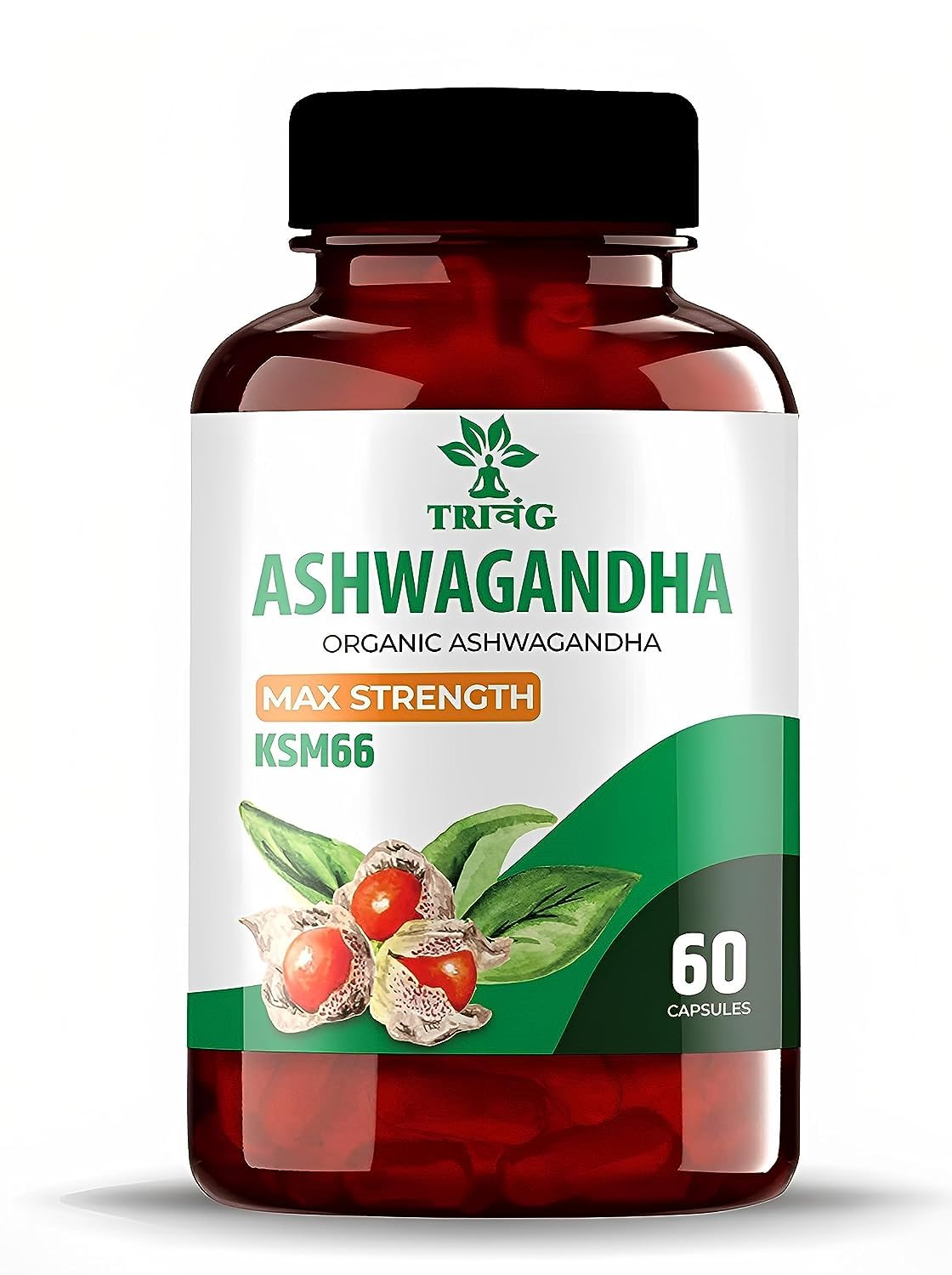 Vedrisi Ashwagandha Capsules KSM-66 for General Wellness, 60 Capsules