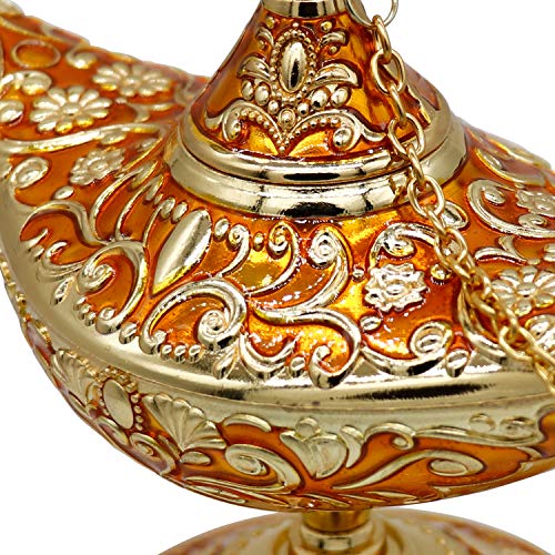 AVESON Classic Vintage Rare Legend Aladdin Magic Genie Costume Lamp Home Table Decoration & Gift, Orange - Thumbnail 6