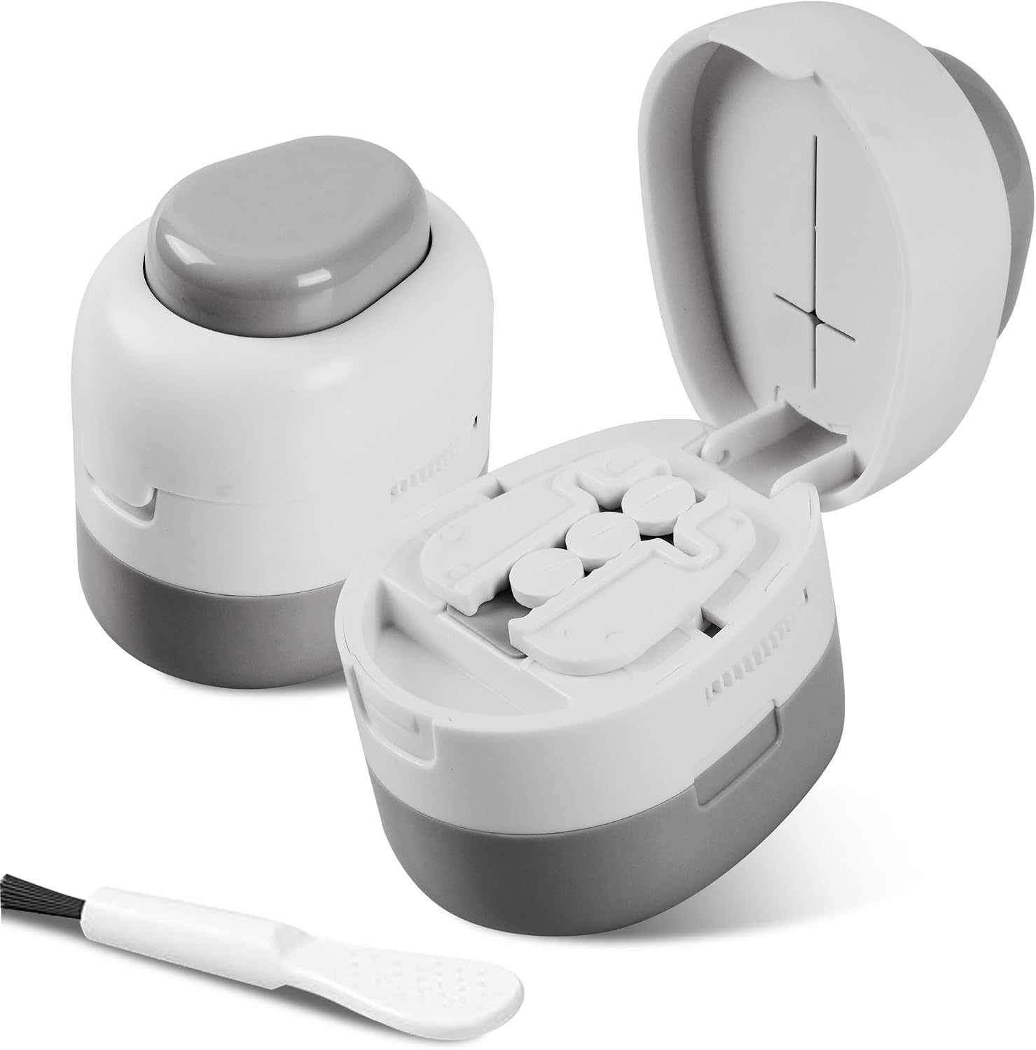 Adjustable and Protable Pill Cutter for Small and Tiny Pills, Pill Splitter 1/2 and 1/4,Suitable for Cuting Vitamins, Tablets with Storage. (Black)
