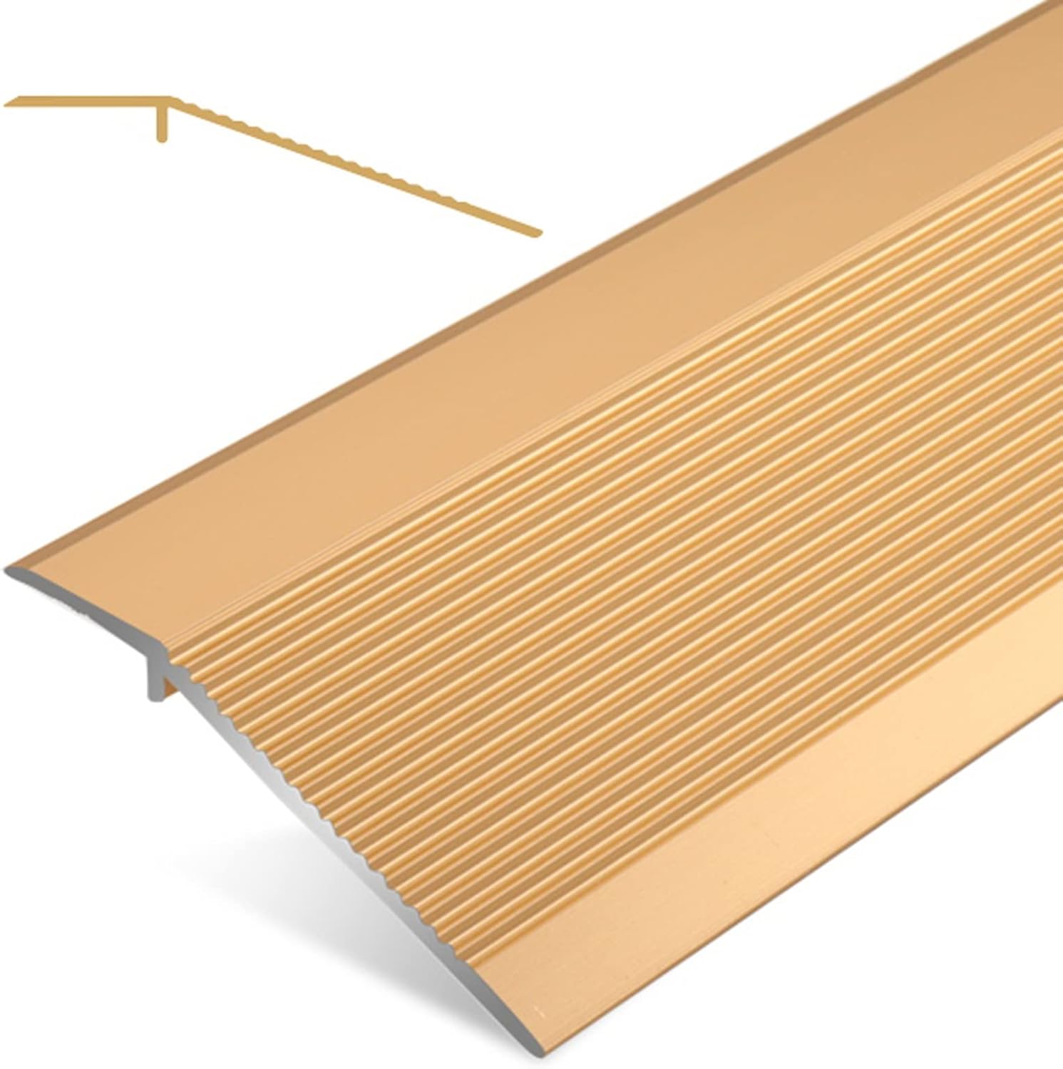 Wood to Tile Transition Strips 72 Inches Arc Floor Cover, Aluminum Alloy Threshold Strip Ideal for Laminate, Hardwood in Doorways - Easy Installation