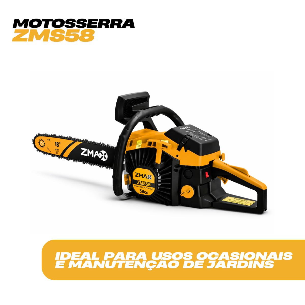 Motosserra a Gasolina ZMS58 3,4cv Zmax 58cc Profissional Alta