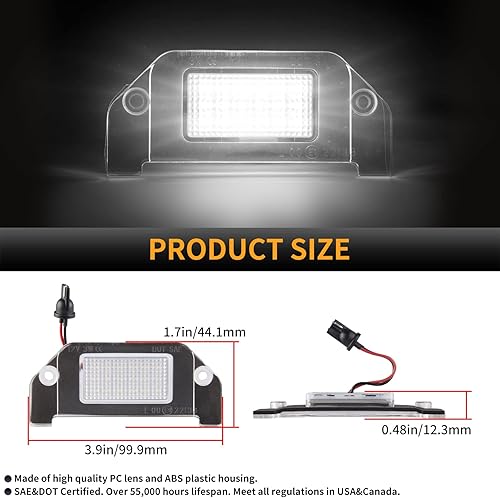 Miniatura 5 de Gempro Luces LED para matrícula, parachoques trasero, montaje de lámparas para Dodge Charger Challenger, Avenger Magnum Dart, 6000 K, color blanco,