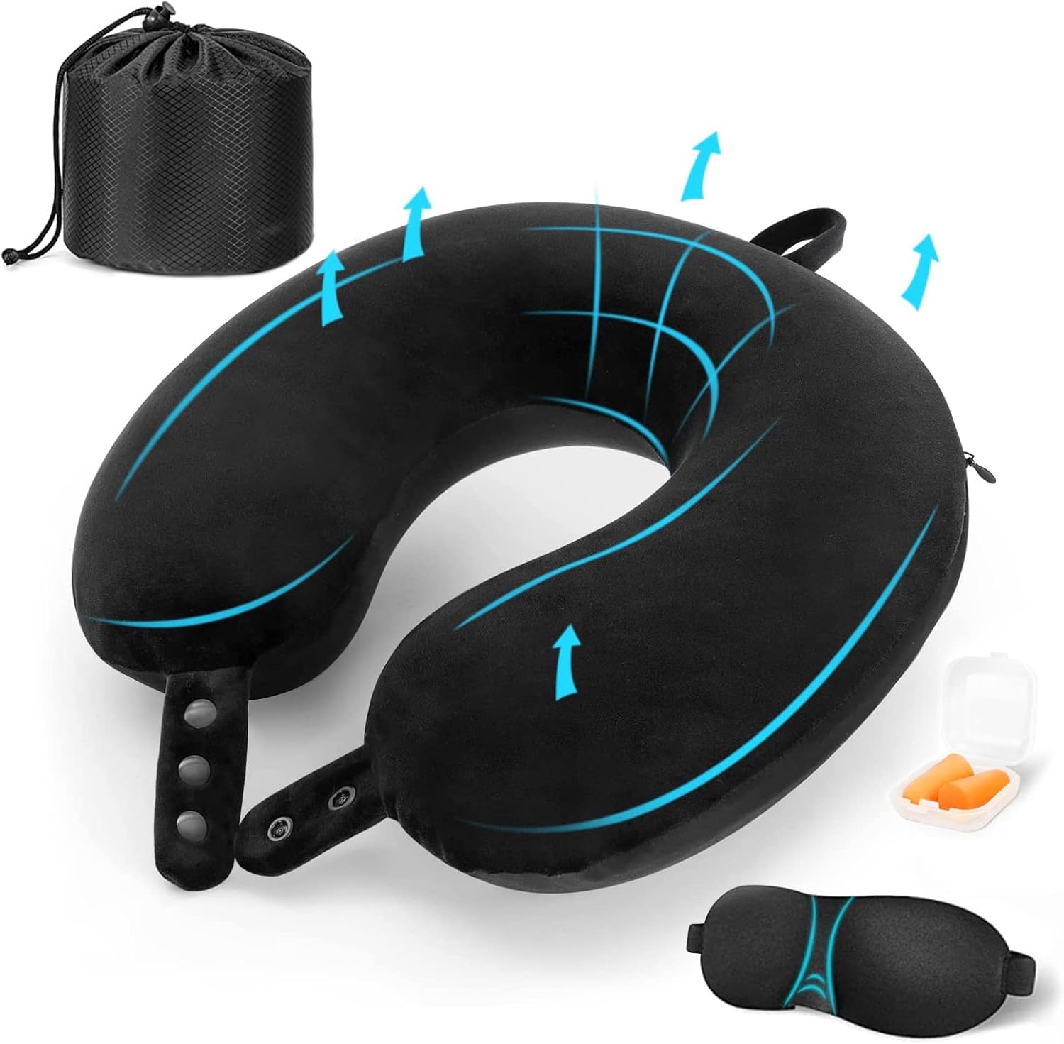 Findigit Travel Pillow 100 Memory Foam Pillow Neck Support Travel