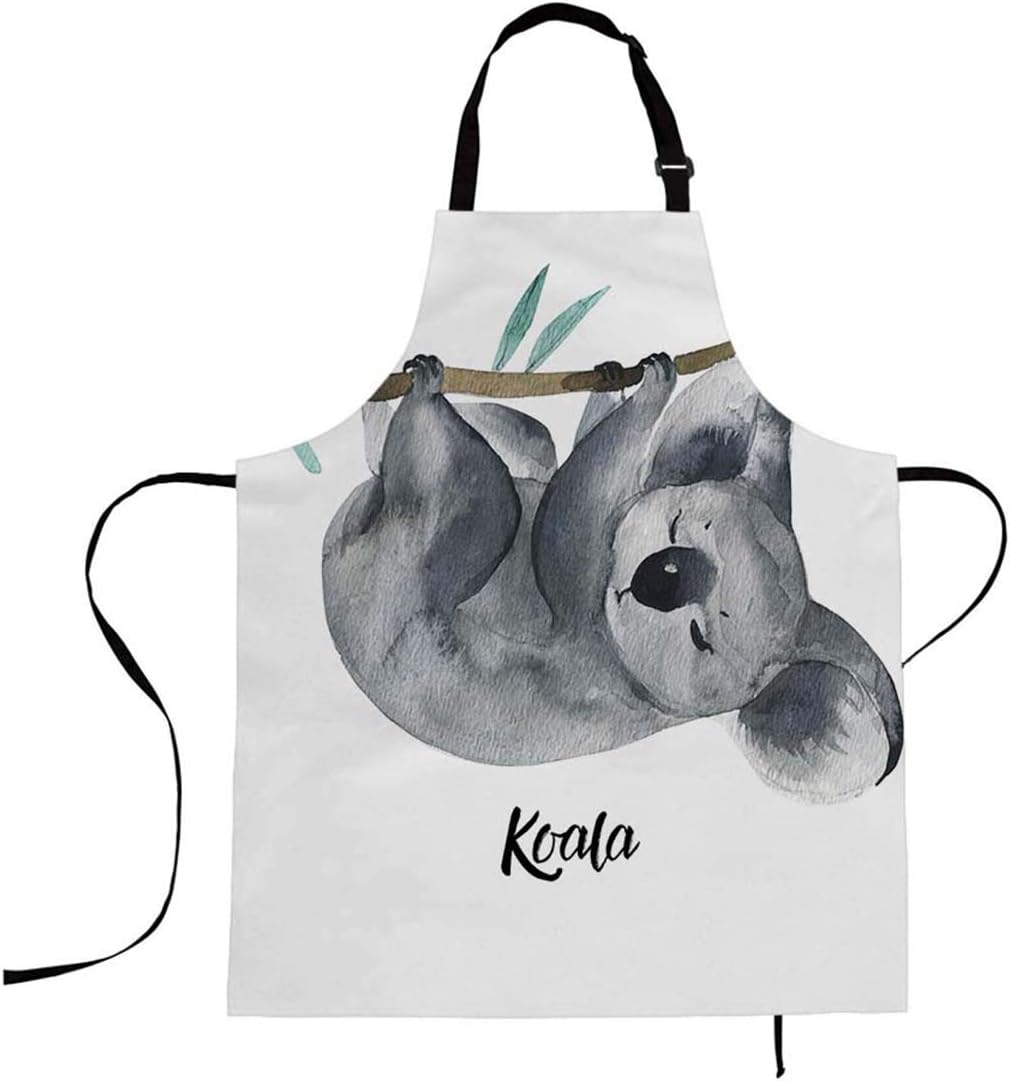 Tablier De Chef Professionnel Réglable - Impression Koala Fun, 1 Poche | Pour Cuisine, Barbecue, Restaurant | Homme Et Femme