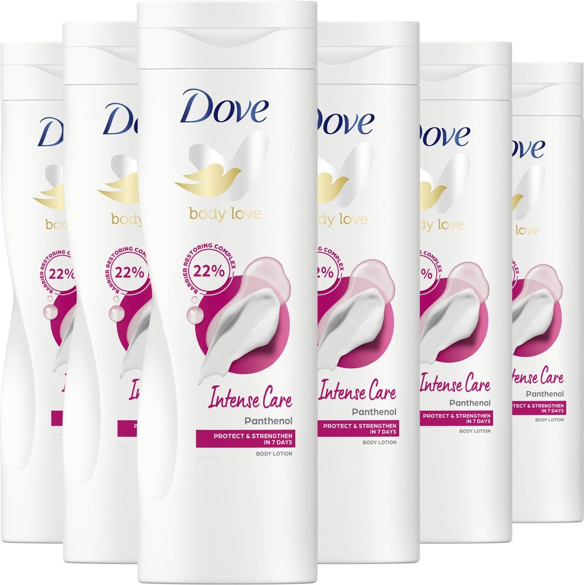 6 lotions pour le corps Dove Soin intense 400 ml