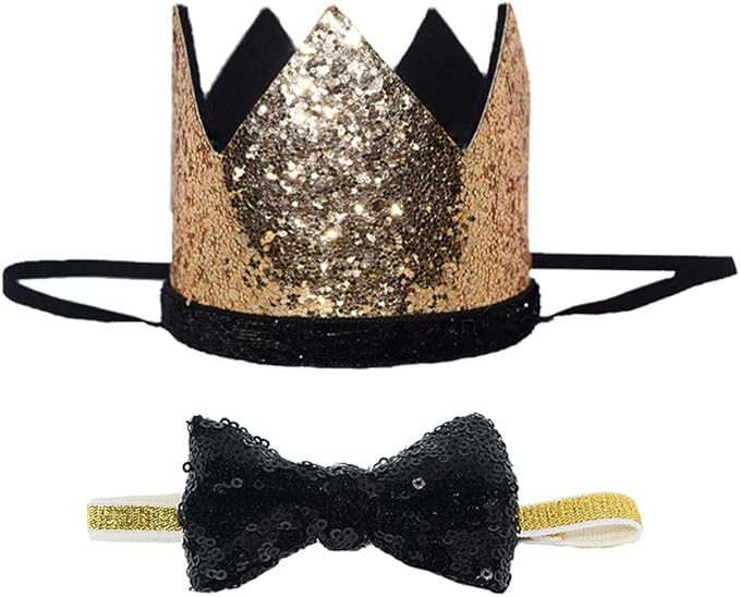 Birthday Crown Hat and Bow tie Collar Set upplies