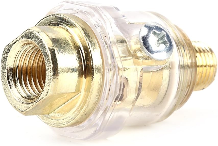 Oiler Lubricator, 1/4 BSP 150MPa Mini Automatic In-Line Oiler Lubricator for Pneumatic Tool & Air Compressor Pipe, Automatic In-line Air Tool Oiler 1/4 Internal Thread + 1/4 External Thread