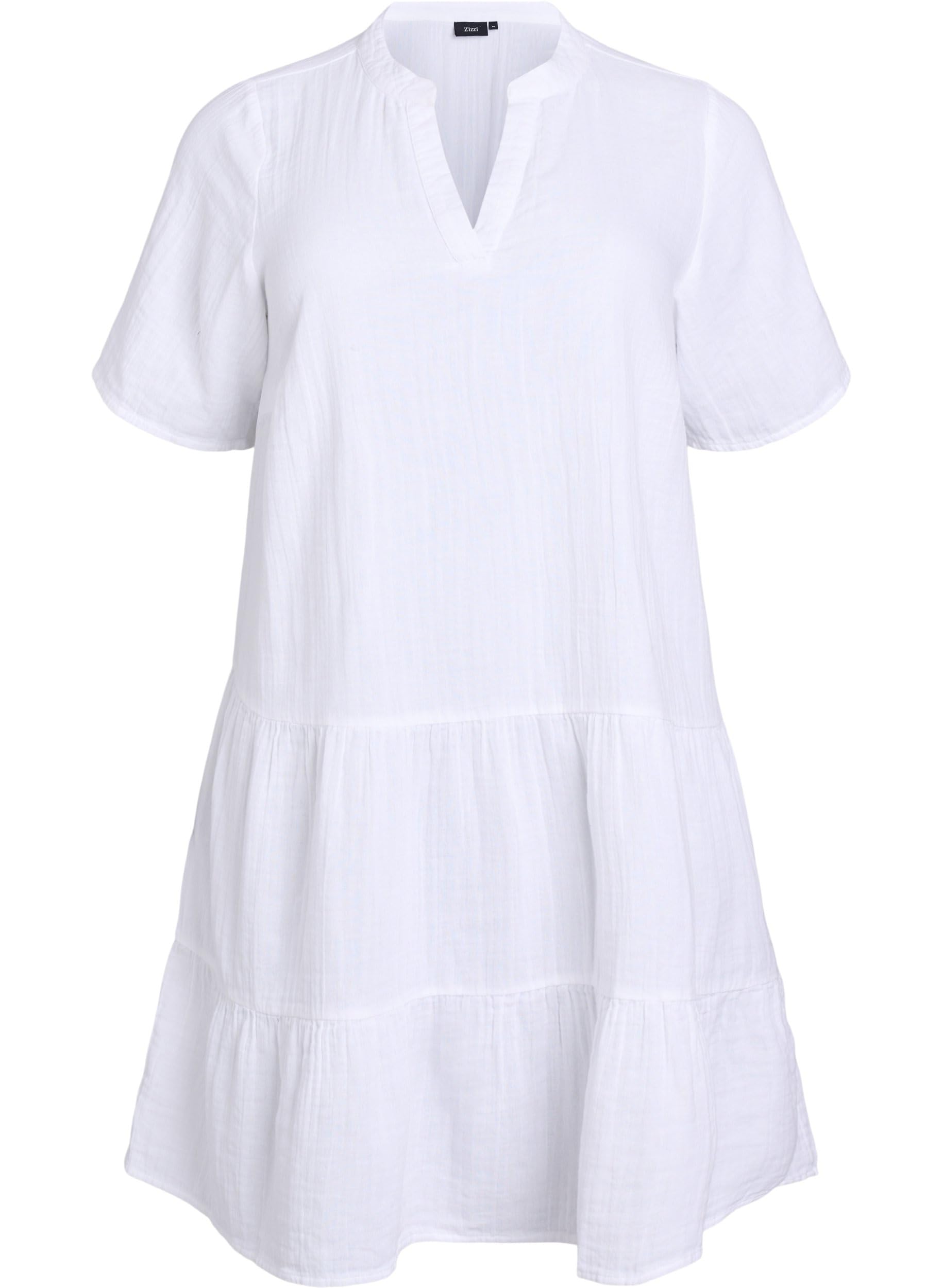 Zizzi Damen Große Größen Kleid Kurze Ärmel V-Ausschnitt Musselin Größe 42-60