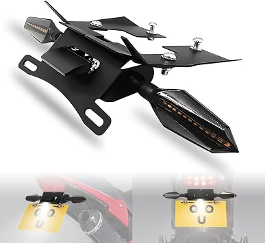MSX125 GROM Fender Eliminator Kit Compatible with 2016-2020 MSX125 GROM MSX125SF Tail Tidy License Plate Holder Bracket with Rear Turn Signals & LED License Plate Light Smoke