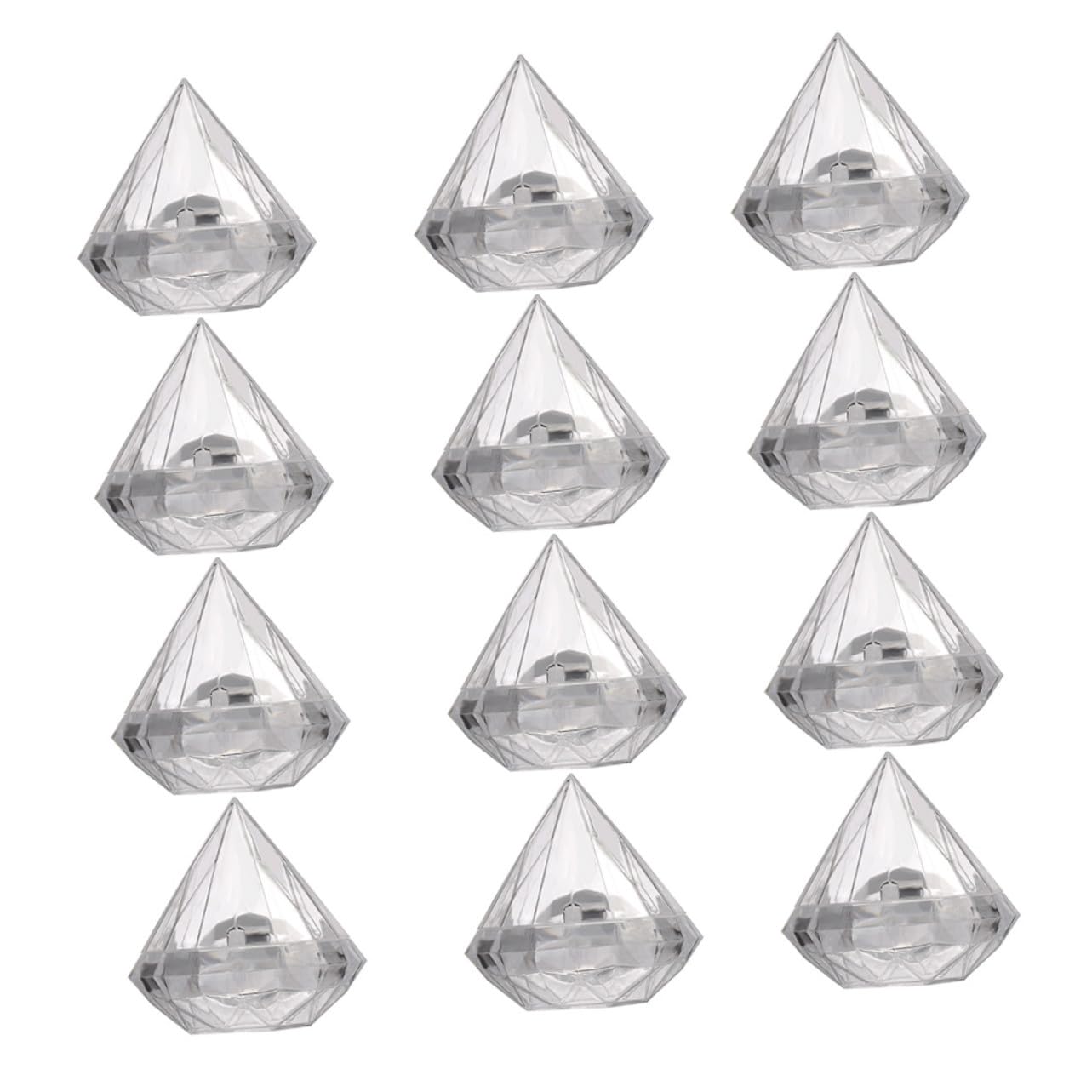 Beatifufu 12 piezas Caja de Regalo Transparente con Forma de Diamante Organizador para Dulces y Chuches para Bodas Comuniones y Festivales