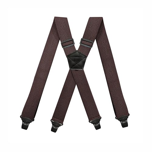 BaronHong Airport Friendly Suspenders,NO buzz Plastic 4 Clips 1.5 inch