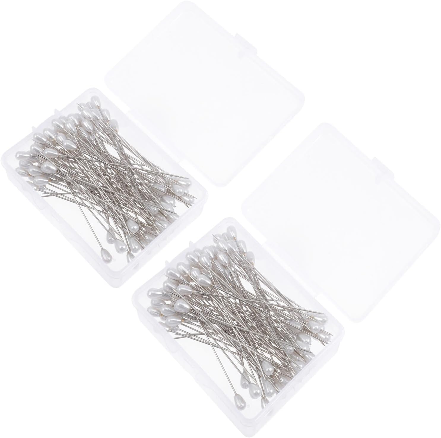 Pearl Head Pins Straight Sewing Locating Pins DIY Wedding Flower Decor 5x75mm 100pcs Per Box 2 Boxes for Jewelry Making and Craft