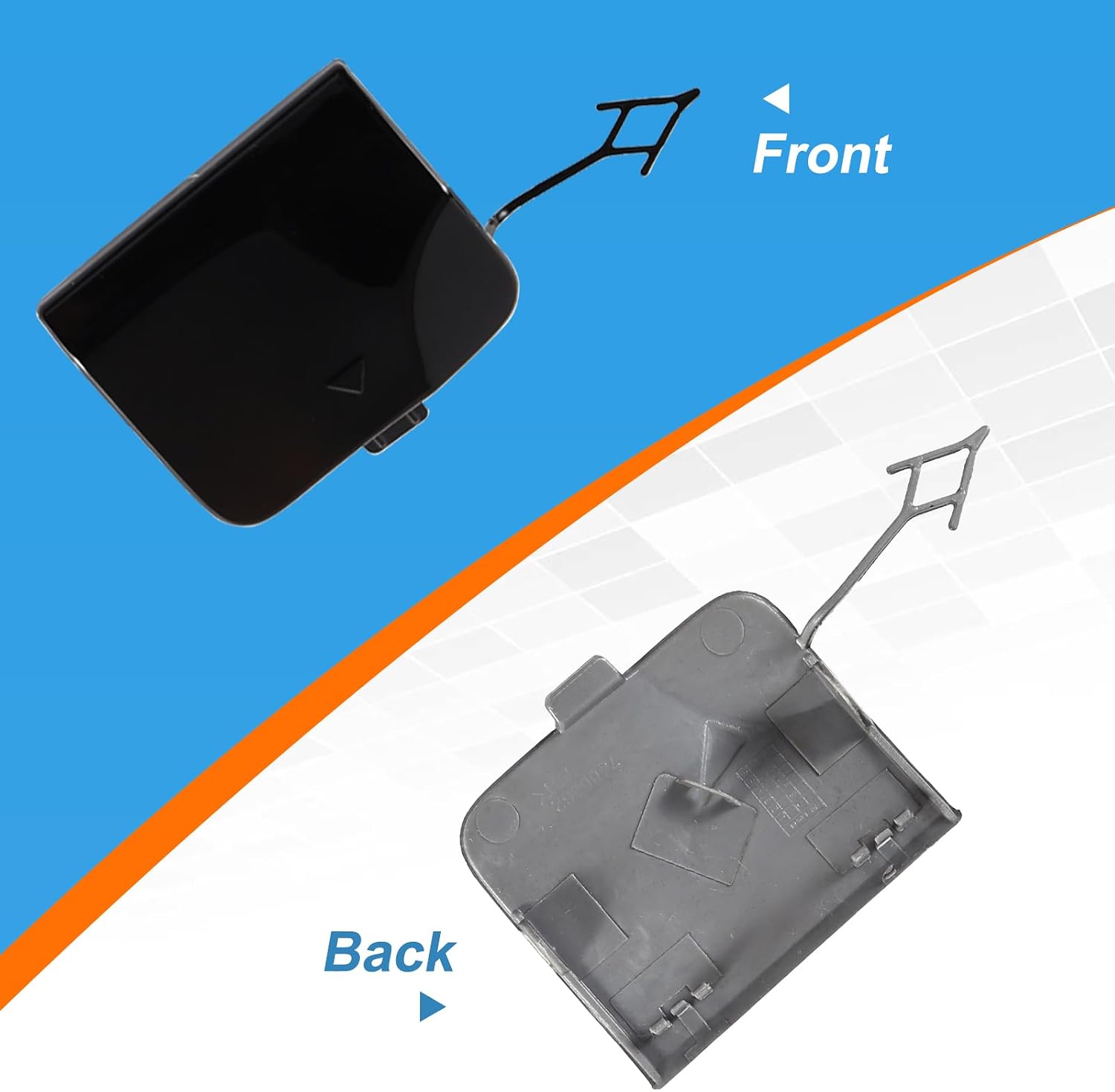 Rear Bumper Tow Hook Cover Towing Eye Cap for BMW X3 G01 G08 2018 2019 2020 51127498525 (White, Right Passenger Side)