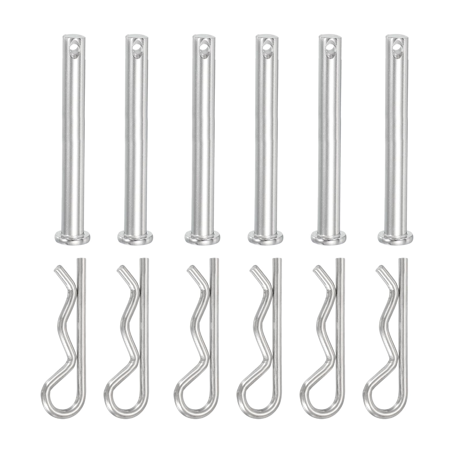 YELARXI 6 Pcs M8x70mm Single Hole Clevis Pin with R Shaped Spring Cotter Pin