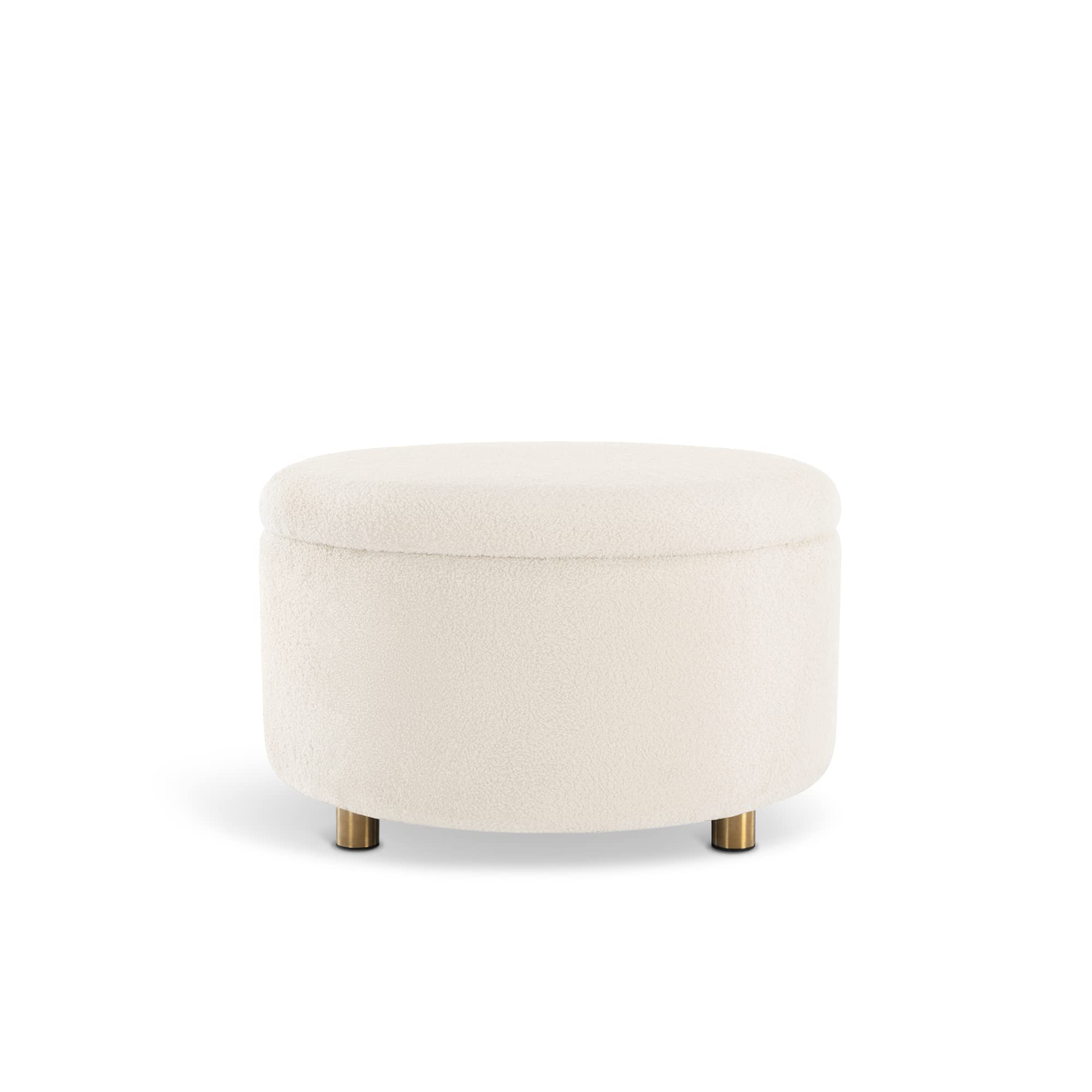 Modern Round Ottoman Footrest Stool - Luxurious Button Tufted Covered ...