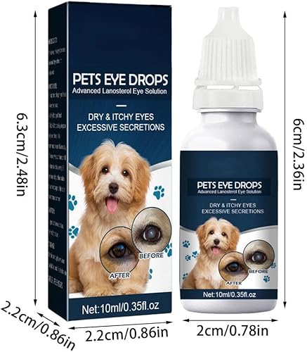 Miniatura 7 de Gotas de cataratas para mascotas, gotas suaves y seguras para los ojos de perro, mejoran la visión ocular y las cataratas, para aliviar la comodidad