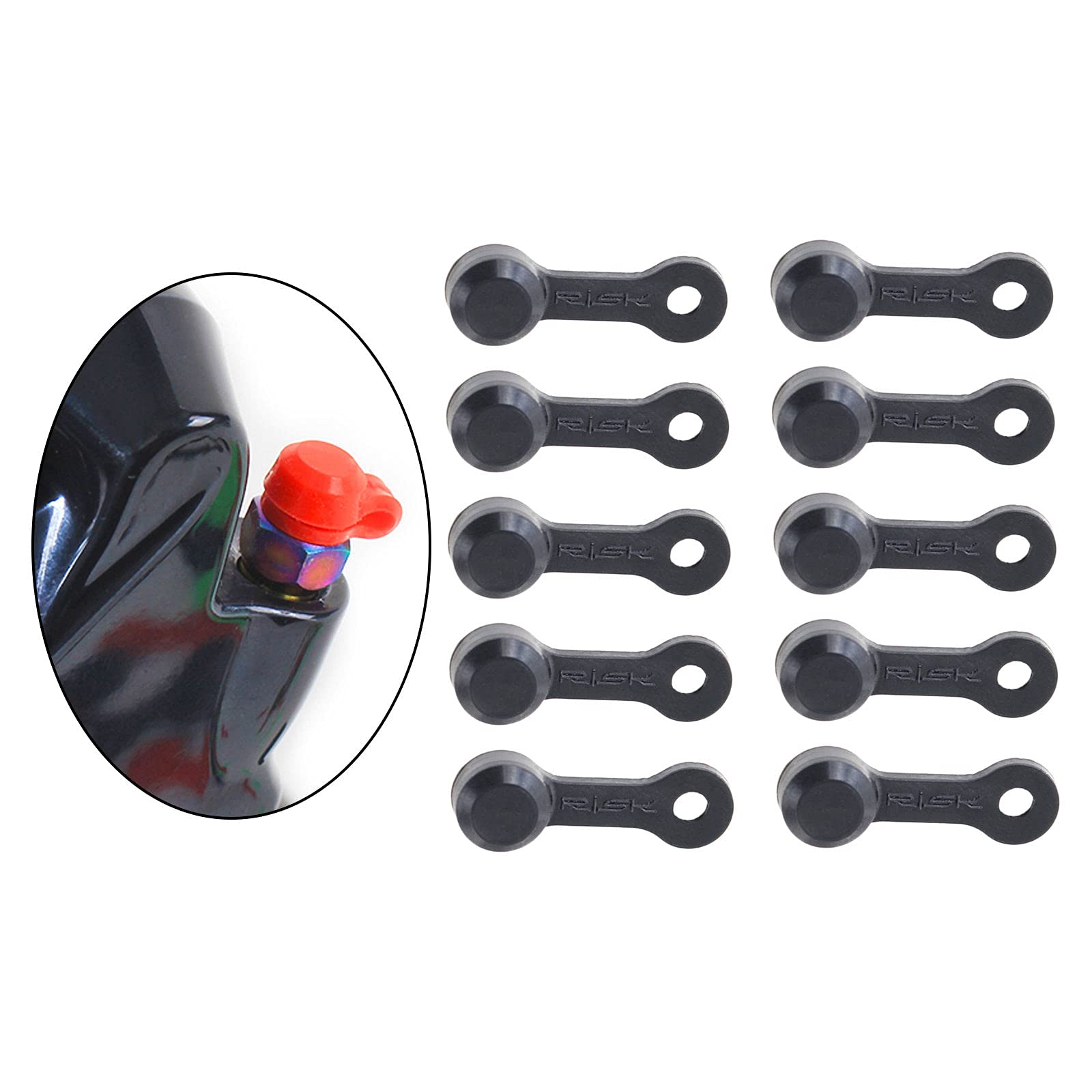 Sharplace 10 Pezzi Tappi in Gomma per spurgo Freno Bici Tappo Antipolvere Cappuccio per sfiato Freno per Auto e Moto - Nero