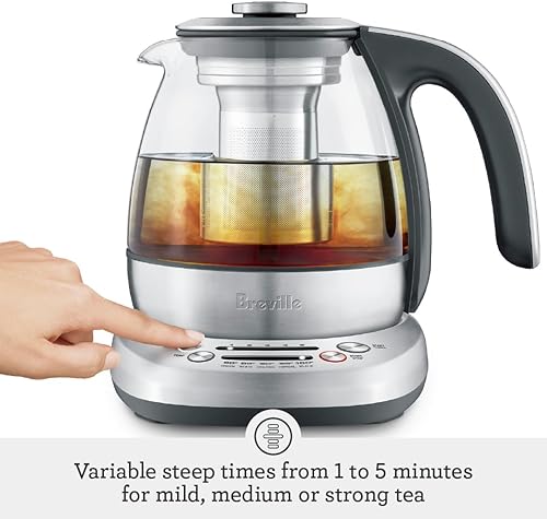 Miniatura 3 de Breville BTM500CLR - Cafetera de té compacta infusor y hervidor de agua, 4 tazas, acero inoxidable cepillado y vidrio