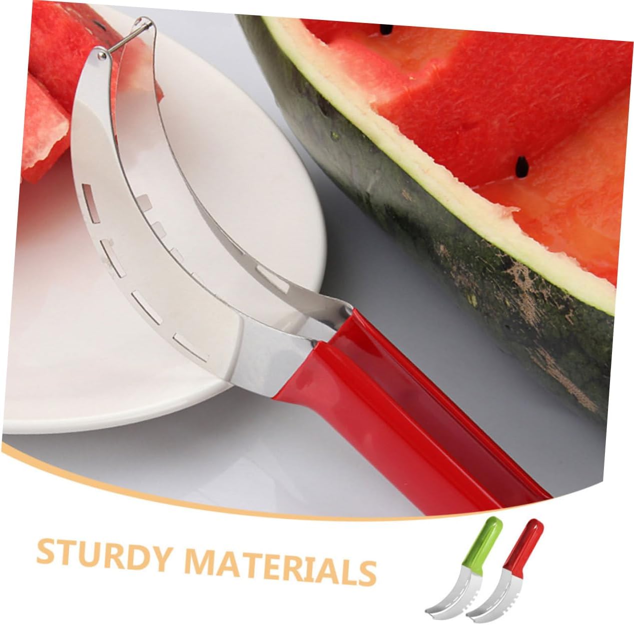 Zerodeko 2pcs Watermelon Slicer Fruit Cutter Fruit Dicer Melon Slicing Tool Stainless Steel