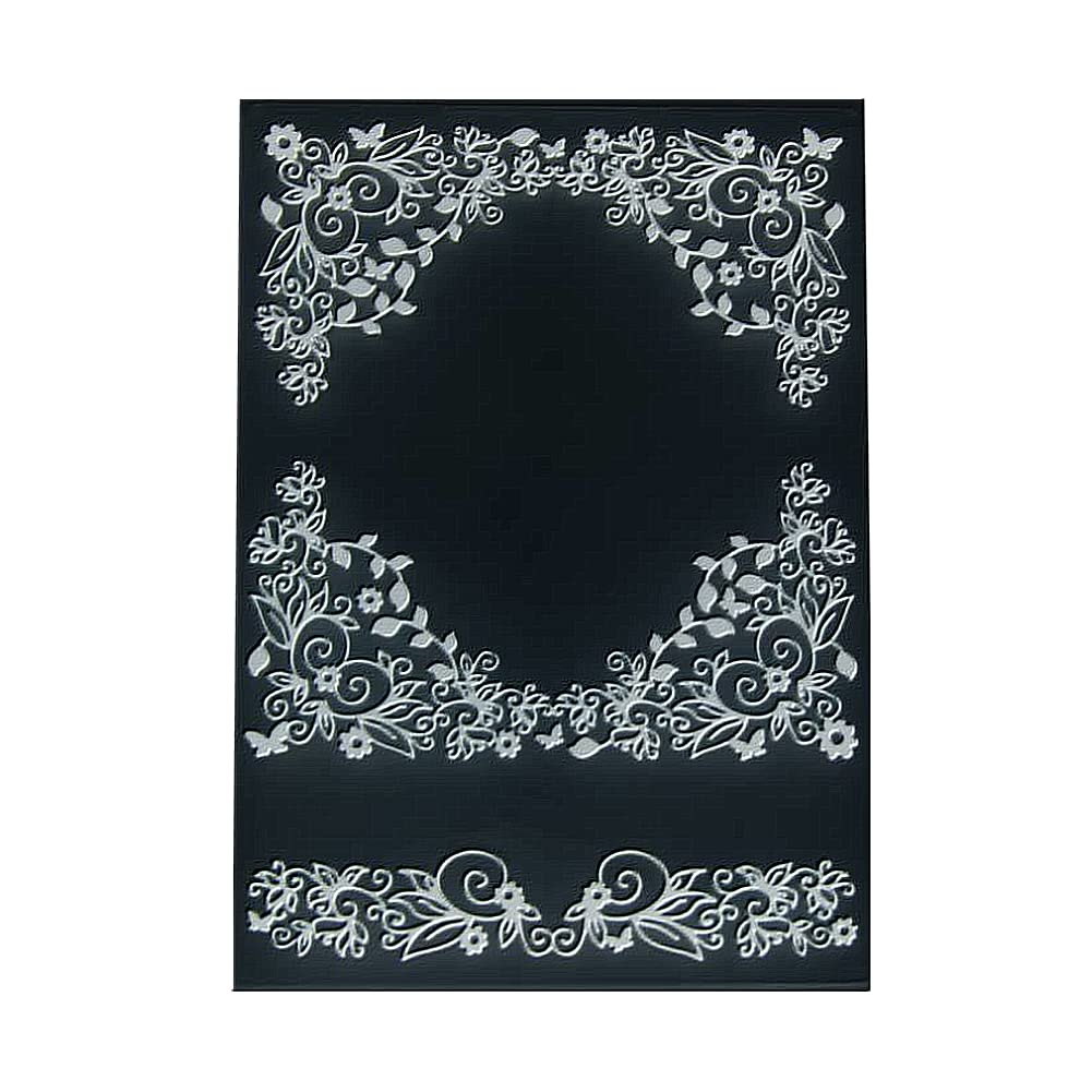 Plastic Embossing Folder (4-1/8''x5-13/16''|Vine Frame Pattern) Paper Crafts Plastic Textured Impressions for Card Making Scrapbooking