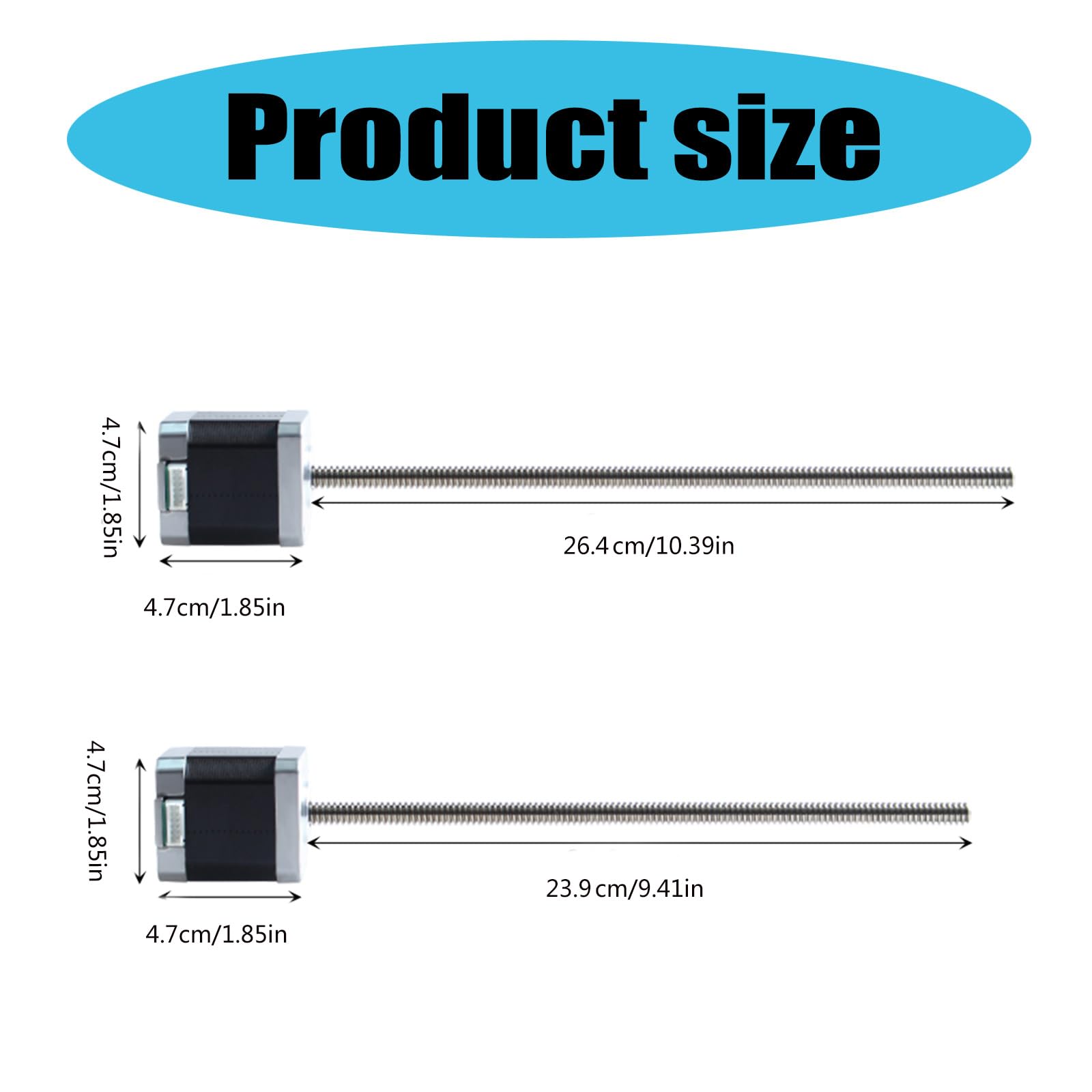 Motor paso a paso para impresora 3D de 42-48 mm, 2 fases, 1,5 A, 239/264 mm, tornillo para un funcionamiento suave