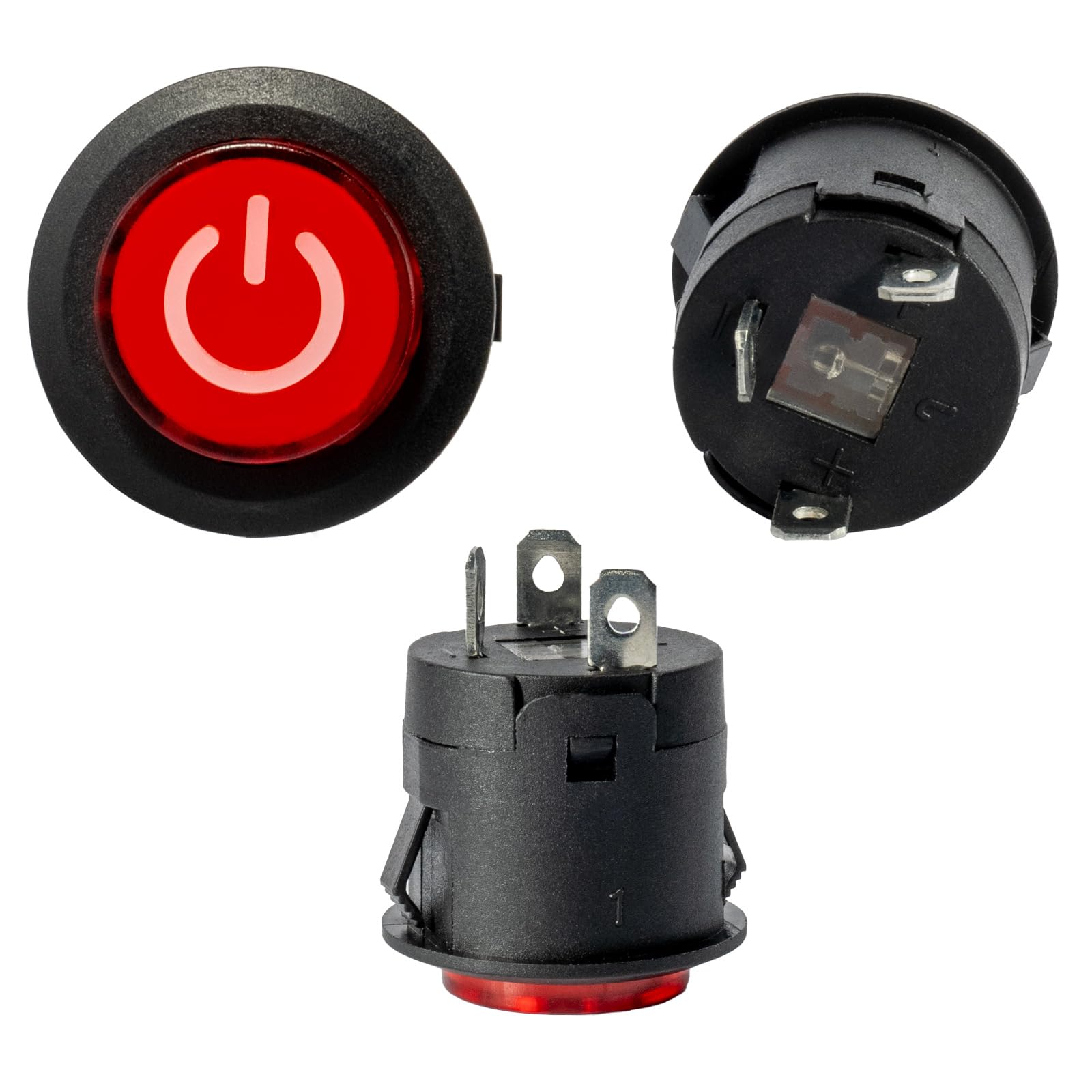 2pcs WEELYE 6V 12V Bumper Cars Push Button Red Circle Power Start Switch for Kids Electric Ride on car Replacement Parts for Ride on Toys Compatible with Power Wheels on Off Switch Accessories