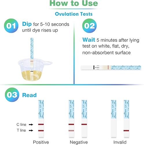 Miniatura 3 de EasyHome 100 pruebas de ovulación y 20 tiras de prueba de embarazo, kit de prueba de ovulación elegible FSA alimentado por premamá predictor de