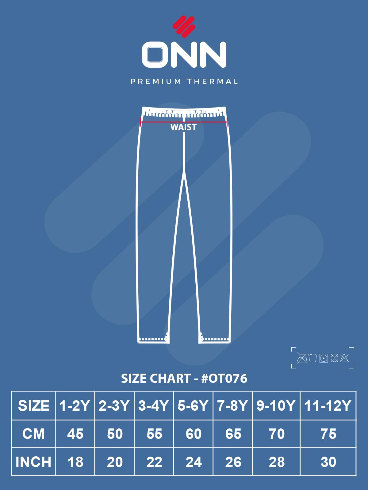 ONN Solid Premium Thermal Trouser OT076_Kids_TRO_WH_55_1PC White - Image 8 thumbnail