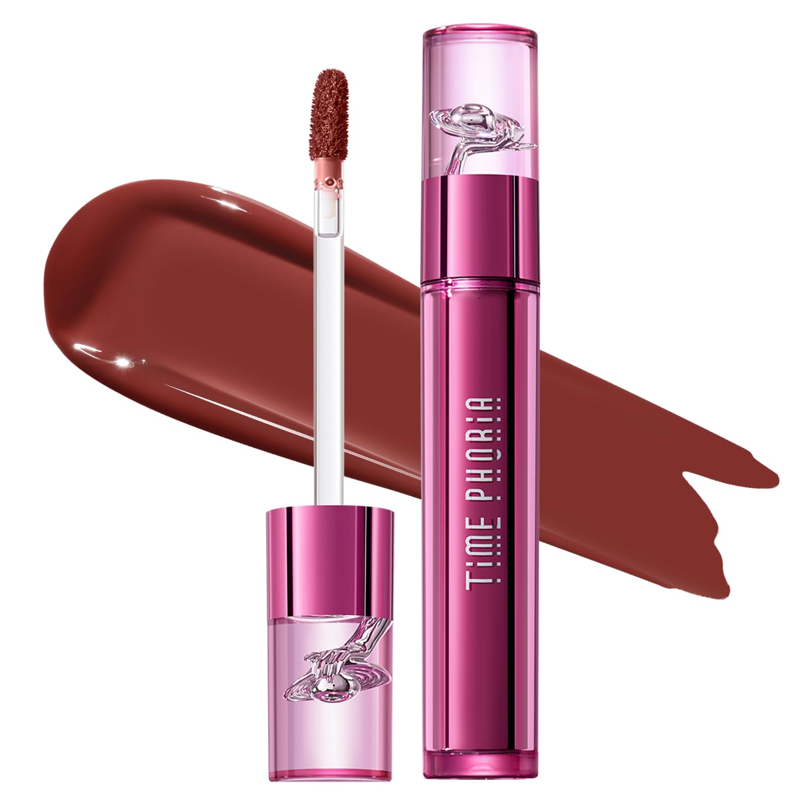 TIME PHORIA TIMEPHORIA Altera Blurring Tint Lip Stain 001 Flux, Brownish Red Glossy to Soft Matte Finish, Blur Lip Lines, Weightless No-Sticky Airy Velvet Texture, Vibrant Hydrating Long-Lasting Lip Makeup