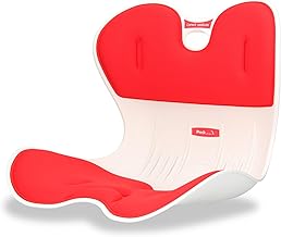 PMK GRUPO Asiento Ergonómico Respaldo Lumbar para Silla Oficina, Suelo, Sofá, Coche - Cojín Corrector Postura Espalda Amplio (Rojo, Talla única)