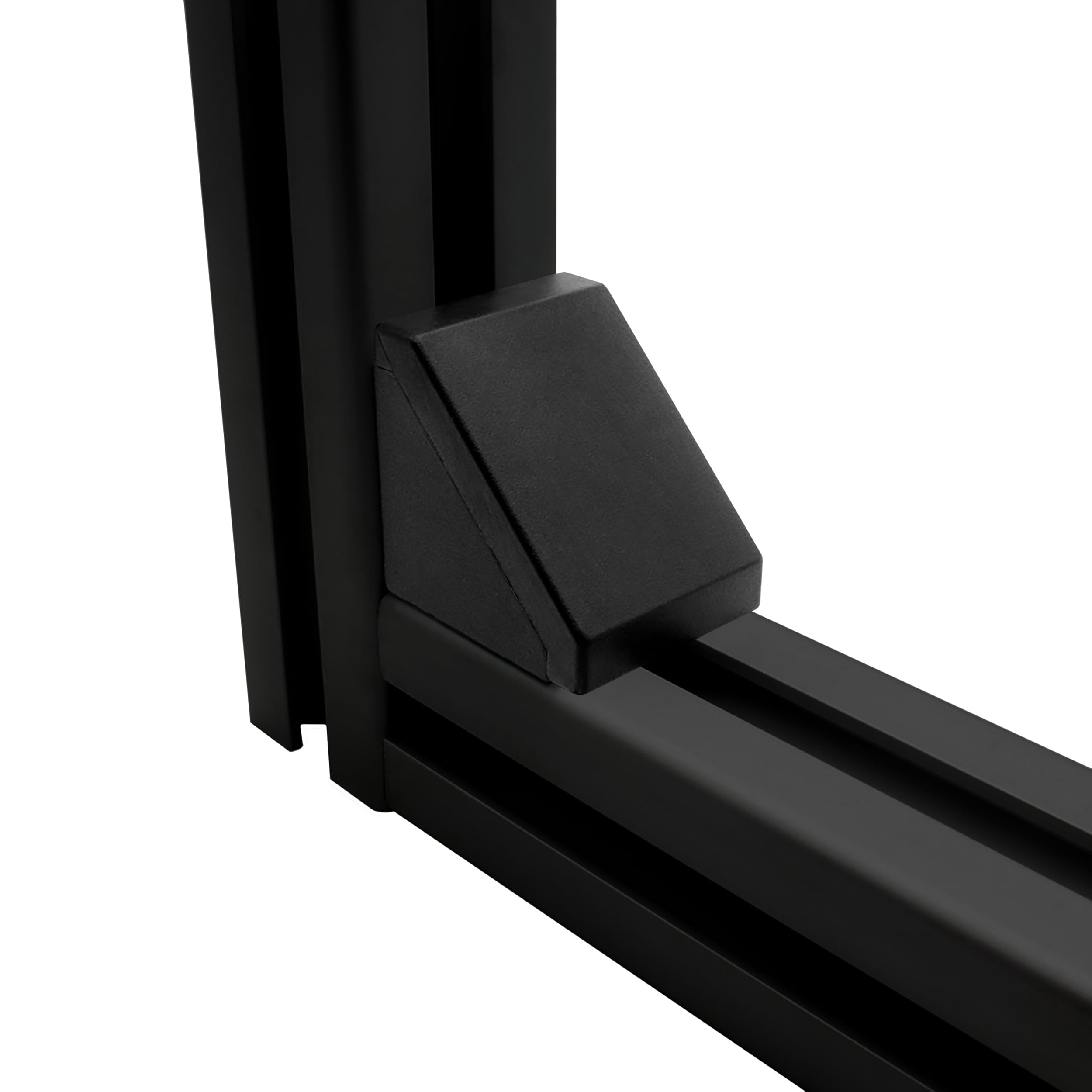 KLAK 30 - Befestigungswinkel ink. Schrauben und Nutensteine Nut 8 für Aluprofil 30-er schwarz 10 Stück + Abdeckkappen