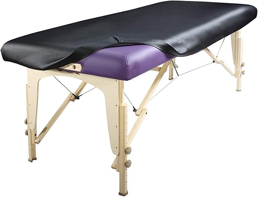 Vinyl Massage Table Protector Cover Fitted (Black)