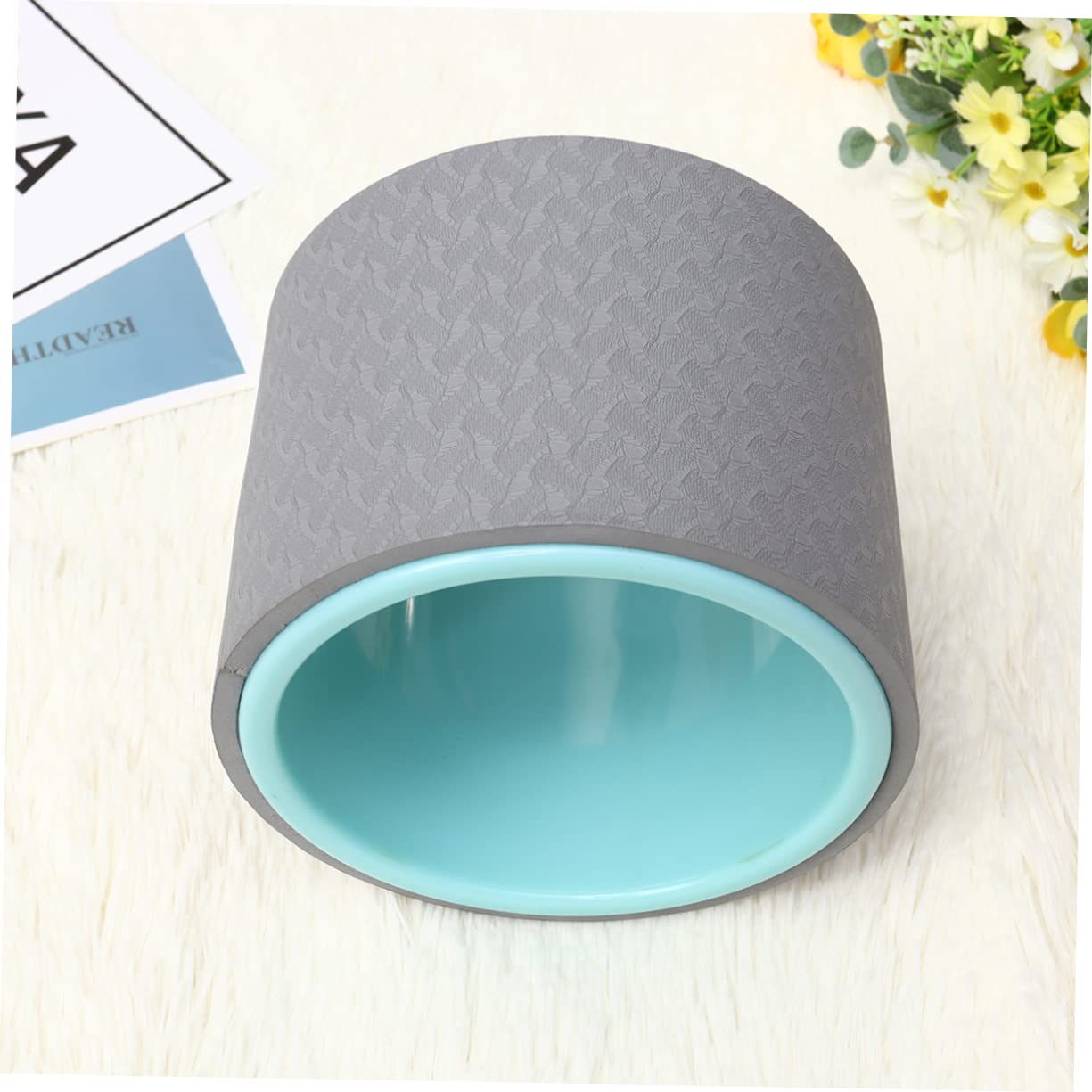 Abaodam Ruota Yoga Abs Blu da 6,5 Pollici per Allenamento Pilates e Fitness, Leggera e Resistente Fino a 300kg, per Esercizi a Terra e Rafforzamento Muscolare