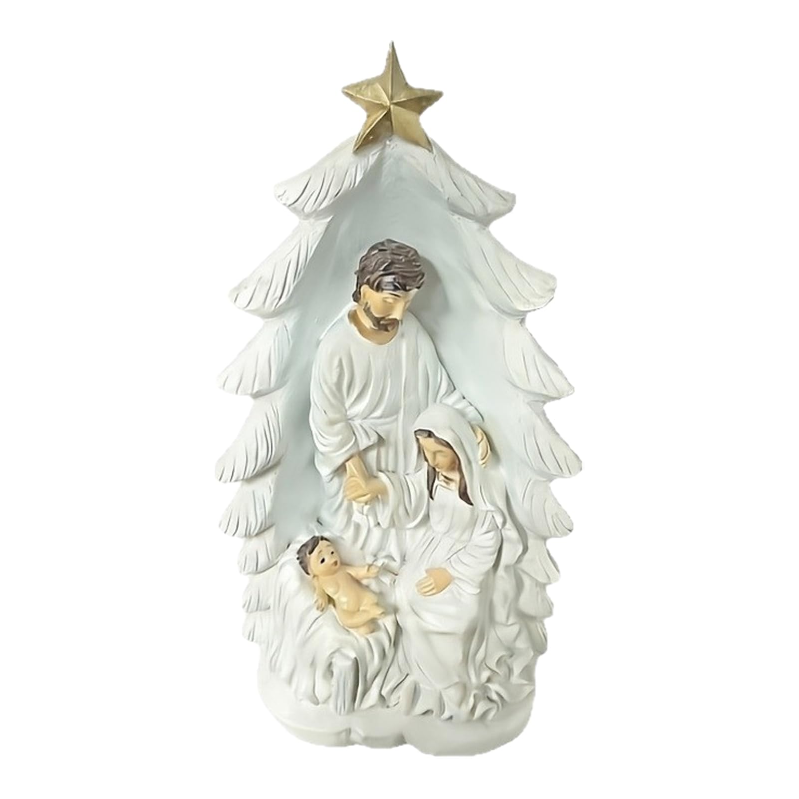 ZhzeYun Holy Family Nativity Statue, Hand-Painted Resin Figurine