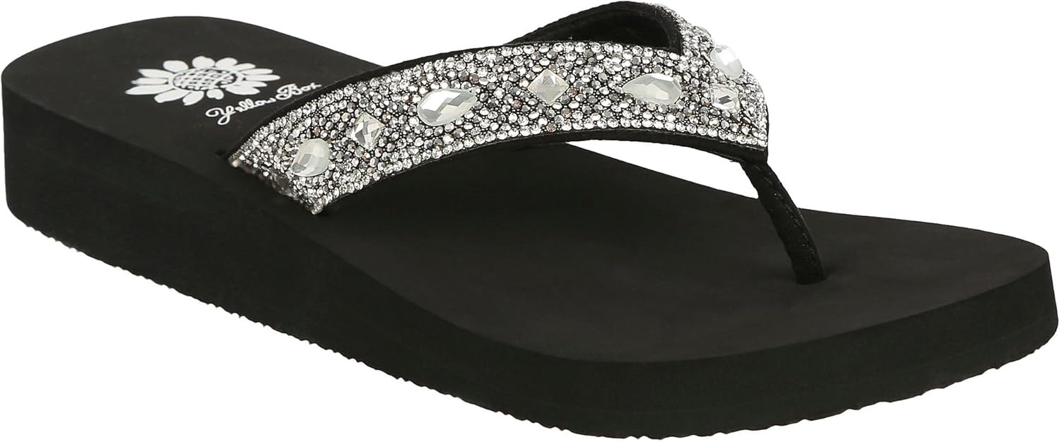 Yellow Box Womens Joana Flip Flops 7.5 Clear FlipFlops