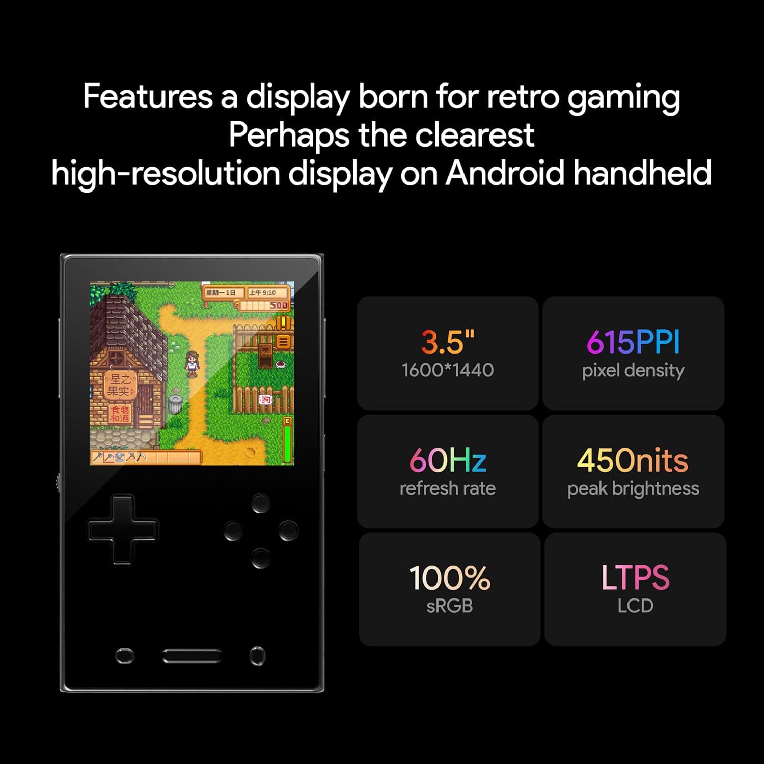AYANEO Pocket VERT Console di gioco portatile (nero, 12 GB di RAM+256 GB SSD) | Snapdragon 8+ Gen 1, 3.5 pollici 1440x1600 LCD, CNC Corpo in metallo, 6000mAh batteria, Android 14